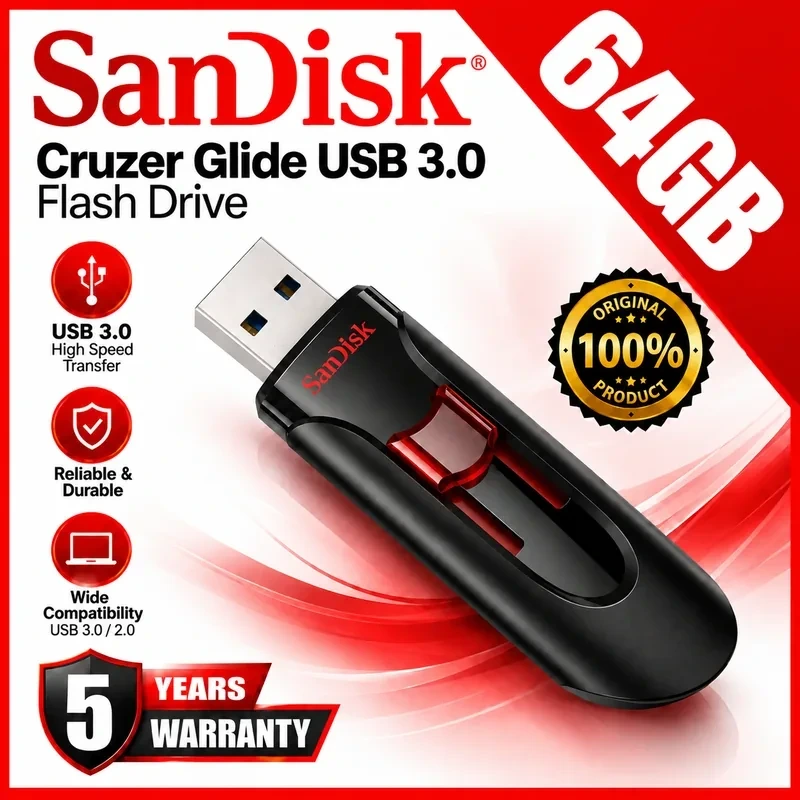 SanDisk Cruzer Glide 64GB USB 3.0 Flash Drive
