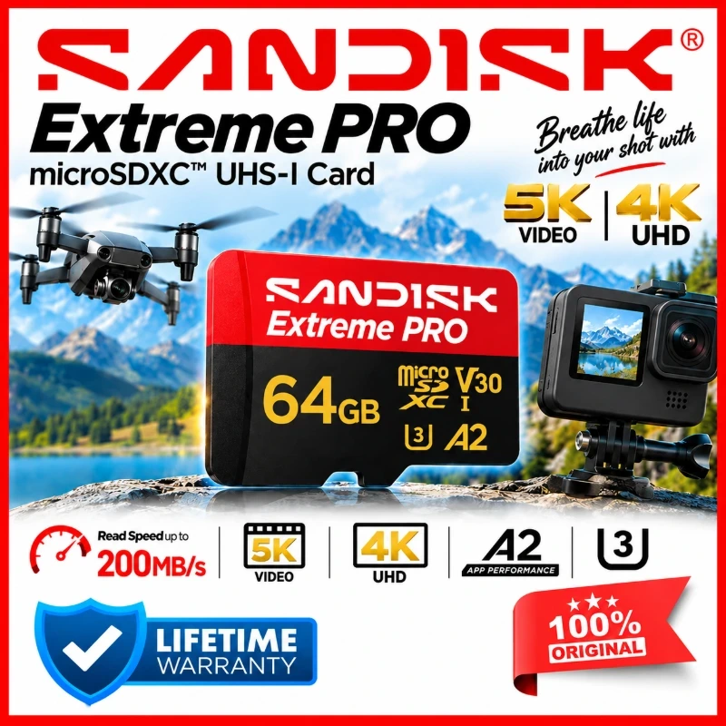 SanDisk Extreme PRO 64GB microSDXC UHS-I Memory Card
