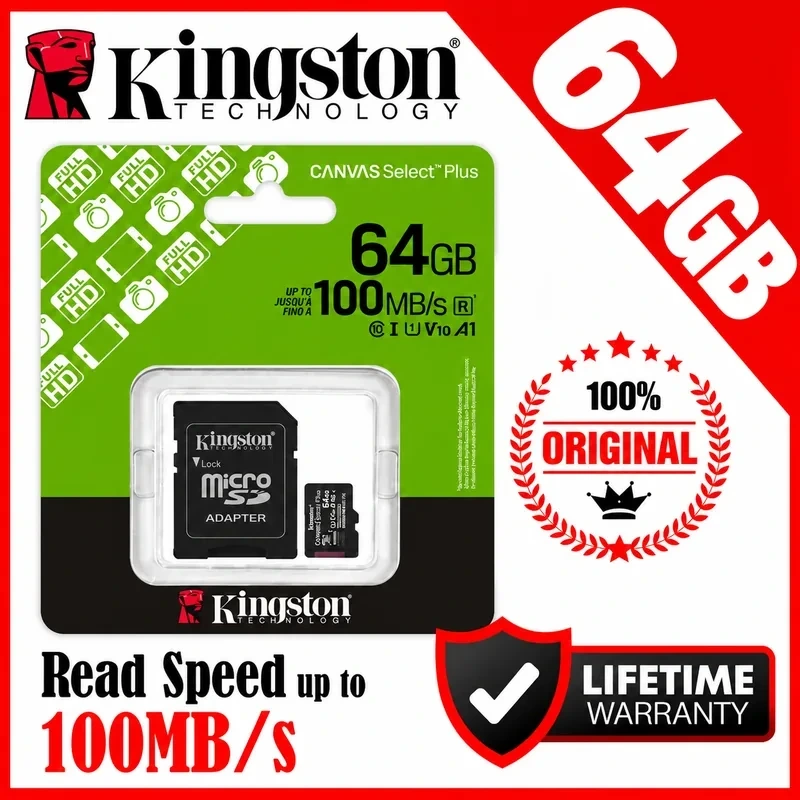 Kingston 64GB Canvas Select Plus MicroSD Memory Card