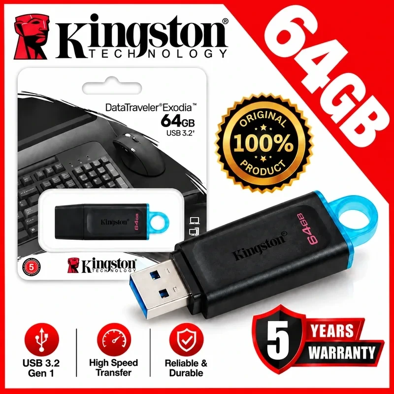 Kingston DataTraveler Exodia 64GB USB 3.2 Gen 1 Pen Drive